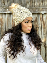 Load image into Gallery viewer, Oatmeal Cable Knit Beanie