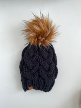 Load image into Gallery viewer, Licorice Cable Knit Beanie