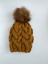 Load image into Gallery viewer, Mustard Cable Knit Beanie