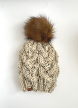 Load image into Gallery viewer, Oatmeal Cable Knit Beanie