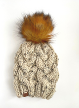 Load image into Gallery viewer, Oatmeal Cable Knit Beanie
