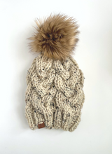Load image into Gallery viewer, Oatmeal Cable Knit Beanie