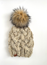Load image into Gallery viewer, Oatmeal Cable Knit Beanie