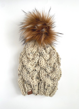 Load image into Gallery viewer, Oatmeal Cable Knit Beanie
