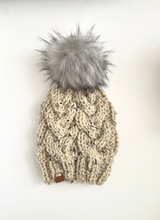 Load image into Gallery viewer, Oatmeal Cable Knit Beanie