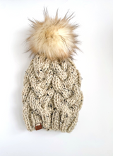 Load image into Gallery viewer, Oatmeal Cable Knit Beanie