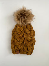 Load image into Gallery viewer, Mustard Cable Knit Beanie
