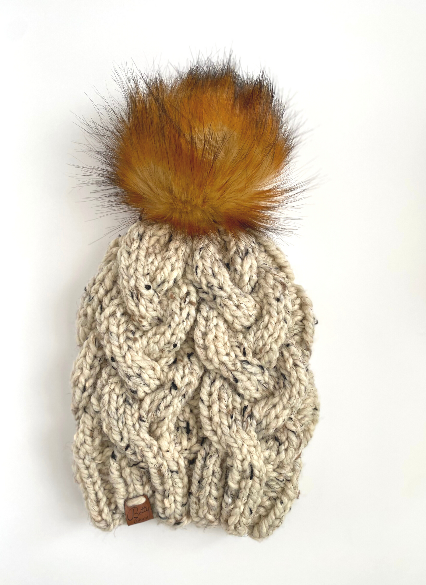 Oatmeal Cable Knit Beanie